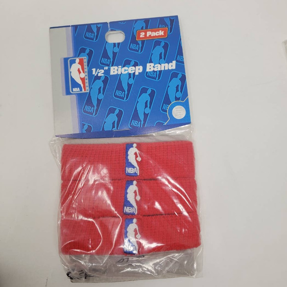 Vintage NBA Logo Bicep Band NEW - Red - Picture 1 of 2